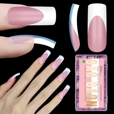 Produktbild von Omgoods – Französische Nagelspitzen in Beerenton, Set mit 240 Stück