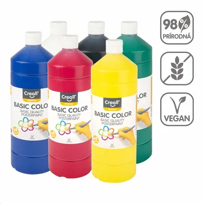 Zdjęcie produktu dla Farba plakatowa Creall, 1 000 ml, mix kolorów - 6 ×
