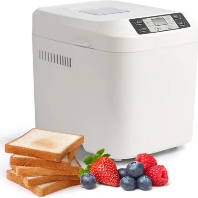 Produktbild von Brotbackautomaten,550W,12 Programme, 2 Pfund, glutenfrei, antihaftbeschichtet, 2 Brotgrößen, 13 Std. Vorwahl, 1 Std. Warmhaltefunktion-weiß