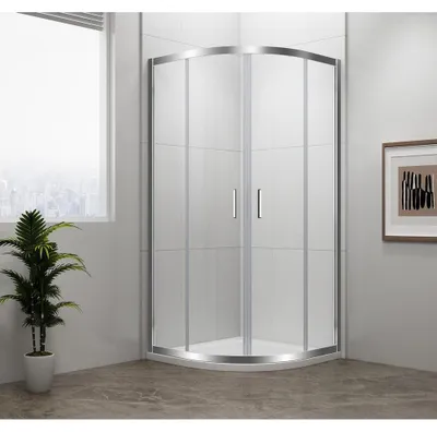 Immagine prodotto di Polysan Easy Line - Schermo doccia a quarto di giro 900x900 mm, alluminio lucido/vetro trasparente EL2615