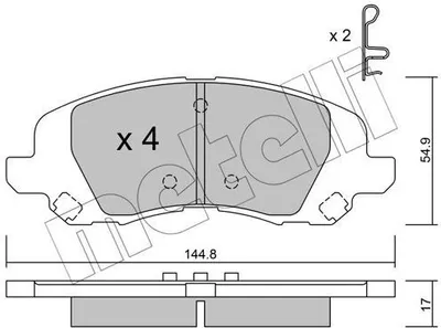 Produktbild von METELLI Bremsbeläge Satz Vorne Bremsklötze für JEEP COMPASS (MK49) 22-0861-0