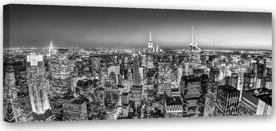 Produktbild von Leinwandbild skyline von new york city 90x30 cm Feeby grau wandbild bereit zum aufhängen