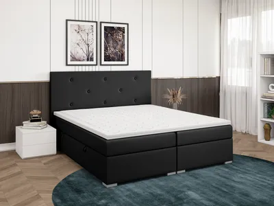 Produktbild von FEDVE Boxspringbett Schlafzimmerbett SYCYLIA mit 2 Bettkästen, Doppelbett mit Bonell-Matratze und Topper 160x200