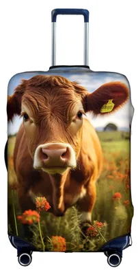 Produktbild von Elastische Gepäckabdeckung mit rotem Blumenmotiv, waschbar und kratzfest, Größe L
