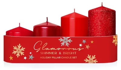 Immagine prodotto di Candele a cono Glamorous a gradini, rosse, 4 pezzi