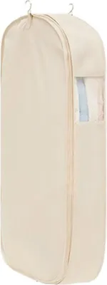 Produktbild von INF Kleidersack aus Satin für Kleiderschrank, Hänge Kleidersack für Mäntel Beige Extra groß