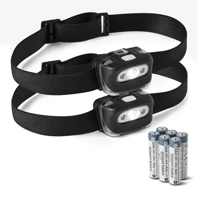 Immagine prodotto di A. Lampada frontale a LED, 7 modalità di illuminazione, regolabile, luce di sicurezza rossa, grado di protezione IPX4