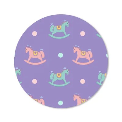 Produktbild von MuchoWow® Mauspad Mousepad Schaukelpferd - Muster - Geburt 20x20 cm - Mousepads - Maus Mat - Pad - Mausunterlage - Schreibtischmatte