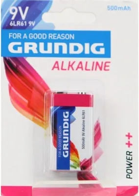 Obrázek produktu pro Block-Batterie GRUNDIG Alkaline, 1,5V, Typ 6LR61, 1er-Blister