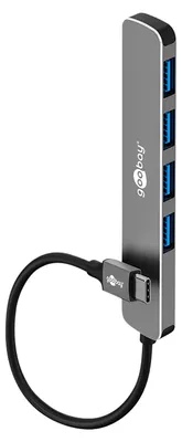 Obrázok produktu pre Goobay 79157, USB Typ-C, USB 3.2 Gen 1 (3.1 Gen 1) Type-A, 5000 Mbit/s, Šedá, Hliník, Plast, 0,1 m