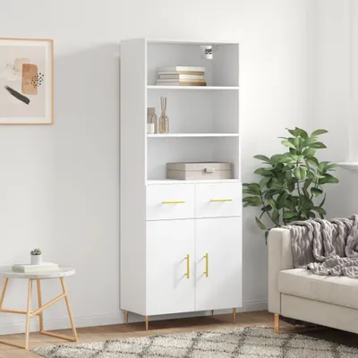 Obrázek produktu pro vidaXL Highboard White 69,5x34x180 cm výrobek z odvozeného dřeva