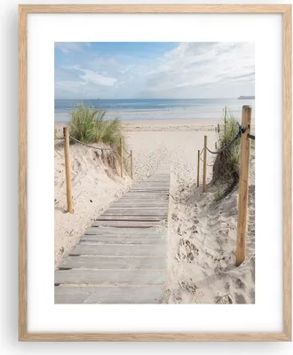 Produktbild von Gerahmtes Poster - Rahmen in heller Eiche - Strand Düne Eintritt - 40x50 cm - Wand Bild - Wanddeko - Wandbilder - Wandposter - Bilderrahmen - Bilder - Kunstdruck - Wandbild - P2NPA40x50-4188