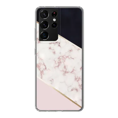 Produktbild von MuchoWow® Handyhülle Schutzhülle Hülle für Samsung Galaxy S21 Ultra Marmor - Roségold - Luxus Silikon Softcase Handy Hülle - Mobiltelefon