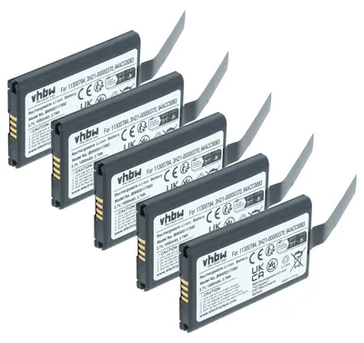 Produktbild von vhbw 5x Akku Ersatz für Datalogic 11300794, 3H21-00000370, 94ACC1368, 94ACC0083, 800065-56 für Barcodescanner POS (1000 mAh, 3,7 V, Li-Ion)