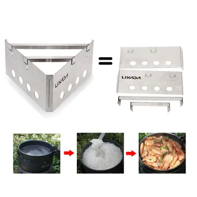 Obrázok produktu pre Lixada prenosný nerezový a drevený varič na varenie v prírode, piknik, kempovanie, batohový horák