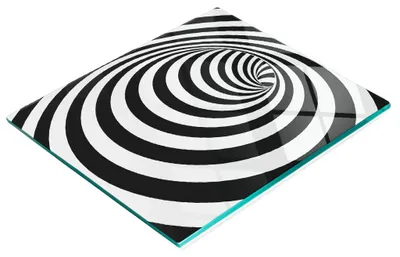 Produktbild von Nachbildungatives spiralförmiges Schneidebrett aus Glas mit Streifen, 60 x 52 cm
