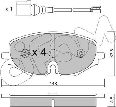 Produktbild von CIFAM 822-1280-0 Bremsbeläge Satz Vorne Bremsklötze für SKODA Octavia IV Combi (NX5) für AUDI A3 Sportback (8YA) für CUPRA Leon Sportstourer (KL8)