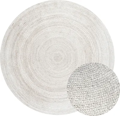 Immagine prodotto di 140x140 (diametro) cerchio Pezzo tappeto Juta intrecciato 106321 Cerchio bianco