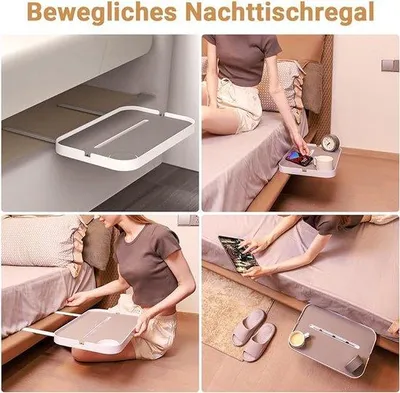 Obrázek produktu pro Noční stolek Famanu, odkládací plocha 43,4 x 28,1 x 31 cm - černý