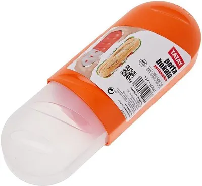 Image de Boîte à lunch orange, modulable, sans BPA, 7,7 x 18 cm