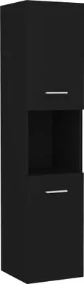 Zdjęcie produktu dla vidaXL Szafka łazienkowa czarna 30x30x130 cm materiał drewnopochodny