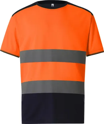 Immagine prodotto di YOKO HVJ400 | Maglietta bicolore Hi-Vis da S a 3XL - Colore: Arancione Hi-Vis/Navy - Taglia: XXL