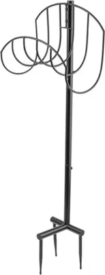 Produktbild von Gartenschlauchhalter aus Metall, freistehend, robuster Wasserrohrhalter, Bodenschlauch-Organizer für den Außenbereich (schwarz)