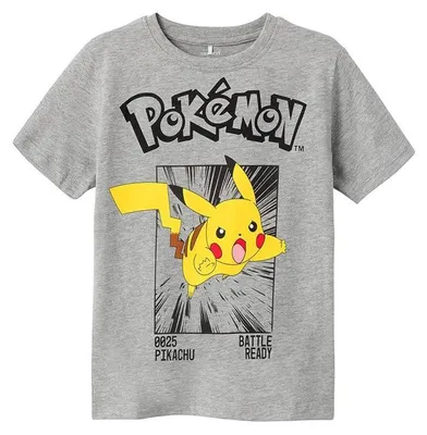 Produktbild von NAME IT Jungen Nkmnoisi Pokemon Ss Top Noos Bfu, Grey Melange, 122-128