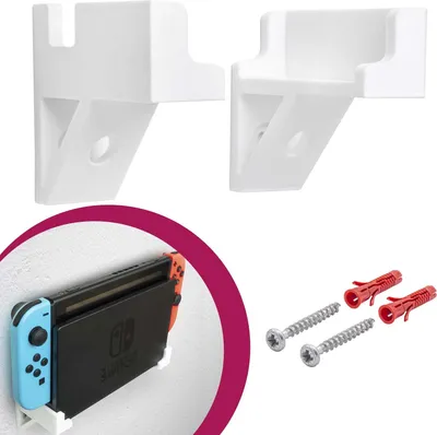 Produktbild von Wand Halterung Dock Station Konsolen Halter Design 1 Weiß passend für Nintendo Switch