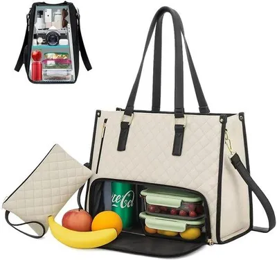 Produktbild von Elegante Damen-Lunchtas 15,6 Zoll Laptop & Isoliert Beige