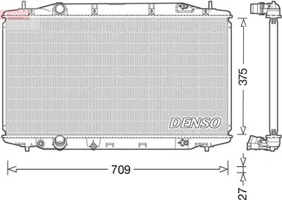 Produktbild von DENSO DRM40041 Kühler Wasserkühler Motorkühler für HONDA CIVIC IX (FK)