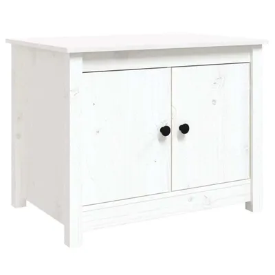 Produktbild von Couchtisch Weiß 71x49x55 cm Massivholz Kiefer