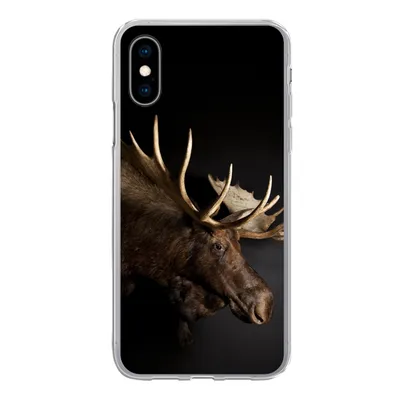 Produktbild von MuchoWow® Handyhülle Schutzhülle Hülle für iPhone X Elch - Geweih - Porträt Silikon Softcase Handy Hülle - Handyhülle