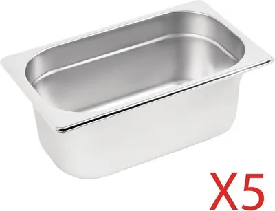 Produktbild von Vogue GN-Behälter Set 5x GN1/4 100mm (5 Stück)