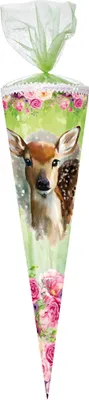 Produktbild von Nestler Schultüte Rehkitz Organza eckig 85cm