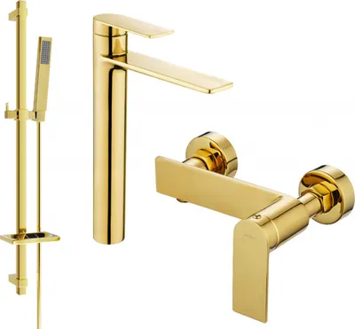 Produktbild von Mexen Zero DQ02 Brausegarnitur, Gold - 71114DQ02-50