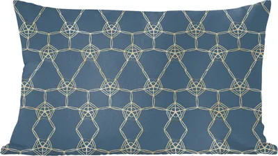 Produktbild von MuchoWow® Zierkissen Sofakissen Wohnzimmer Dekokissen 50x30 cm Muster - Blau - Gelb - Wohnzimmerdekoration - Polster mit Photo