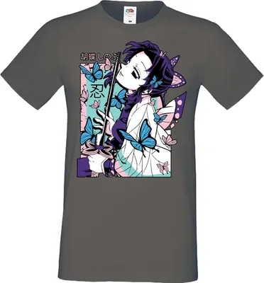 Produktbild von Herren T-Shirt Manga Anime Demon Anime Slayer Shinobu Kocho Shinobu, Man M / Dunkelngrau