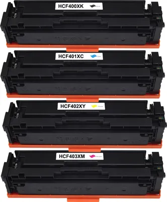 Produktbild von Tonerpatronen kompatibel für HP Color LaserJet Pro MFP M277dw, M277n, M274n, M252dw, M252n, 201X CF400X - CF403X, 4er Pack