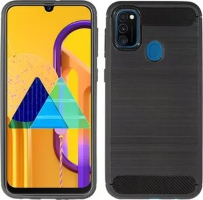Image de Housse silicone Bumper Carbon compatible avec SAMSUNG GALAXY M21 (M215F) Case TPU Soft Handyhülle Cover Housse de protection noire