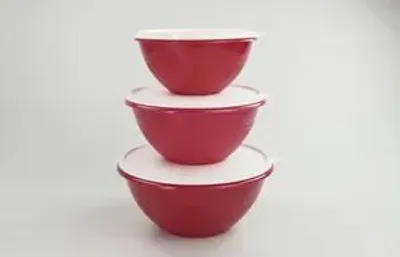 Produktbild von Vorratsdose Tupperware Wunderschüssel 3er Set rot, 2,4 L, 1,9 L, 1,2 L