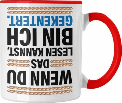 Produktbild von Trendation - Lustiges Segler Segelboot Gekentert Tasse mit Spruch Kaffeetasse für Segler als Geschenkidee (Rot)