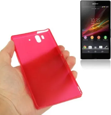 Produktbild von Schutzhülle Case Ultra Dünn 0,3mm für Handy Sony Xperia Z / L36H / C660X Rot Transparent