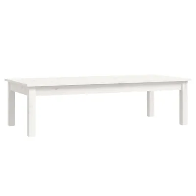 Image de vidaXL Table basse blanche 110x50x30 cm pin massif