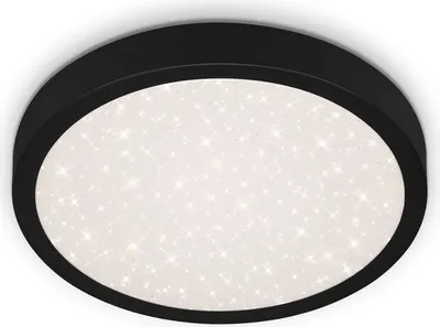 Image de BRILONER -Lampe de plafond LED avecReproduction étoilé, plafonnier LED plat, température de couleur blanc neutre, Ø280 mm, noir