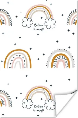 Produktbild von MuchoWow® Poster Muster - Regenbogen - Einfach 40x60 cm - Plakate für die Wand - Poster Babyzimmer