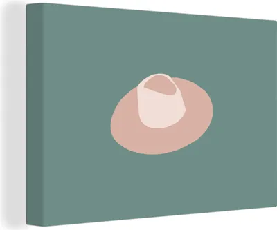 Produktbild von OneMillionCanvasses® - Leinwandbilder - 150x100 cm, Sommer - Hut - Dunkelblau, Wandbilder Kunstdruck Wanddekoration
