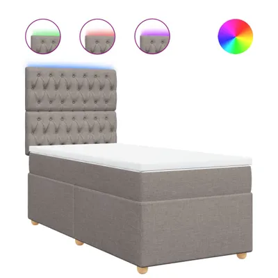 Produktbild von Boxspringbett mit Matratze Taupe 90x200 cm Stoff