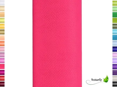 Produktbild von 9m Rolle Tüll 50cm, Farbauswahl:pink neon 156N