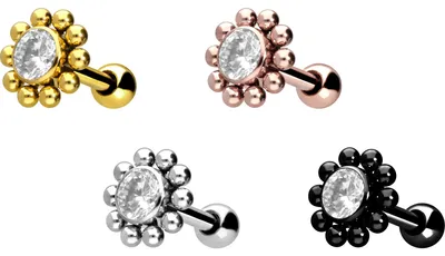 Produktbild von Ohrpiercing Chirurgenstahl Ohrpiercing KRISTALL + KUGELKREIS